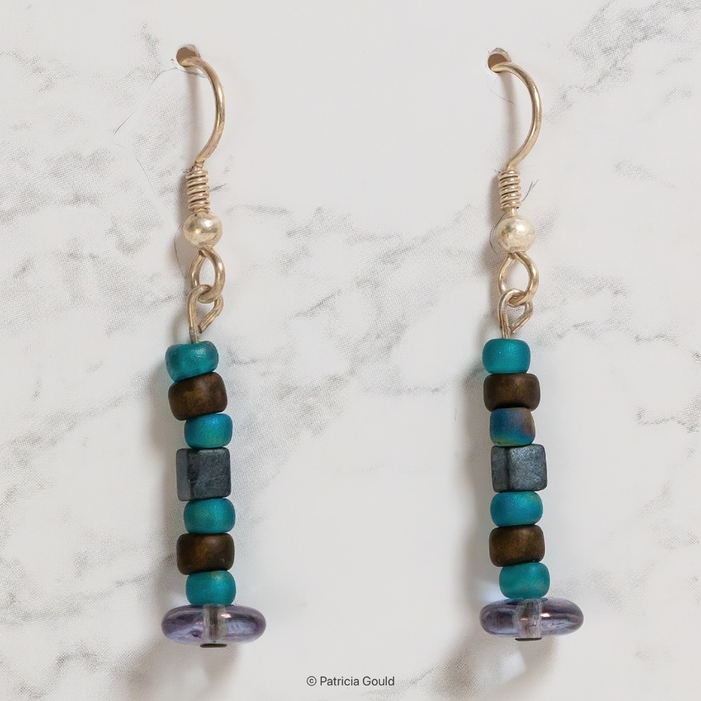 New - EA39 - Earrings - Myuki glass beads and sterling wires - one of a kind